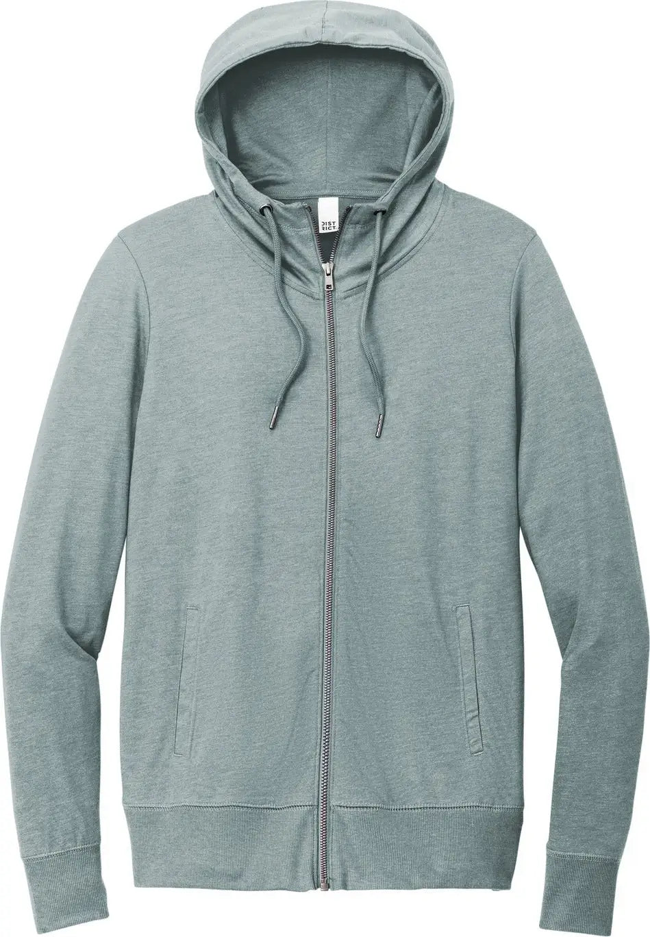 District Dt673 Women’s Featherweight French Terry Full-zip Hoodie - Flint Blue Heather