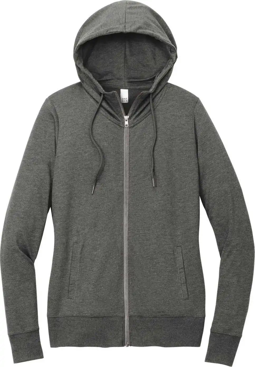 District Dt673 Women’s Featherweight French Terry Full Zip Hoodie Washedcoal