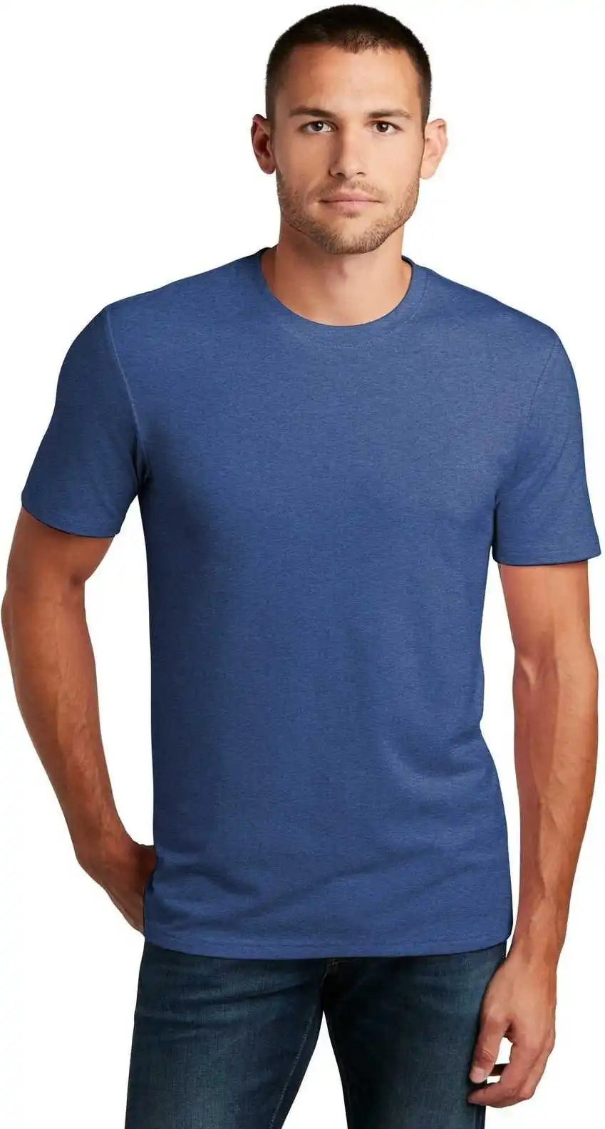 District Dt7500 Flex Tee Heathered Deep Royal
