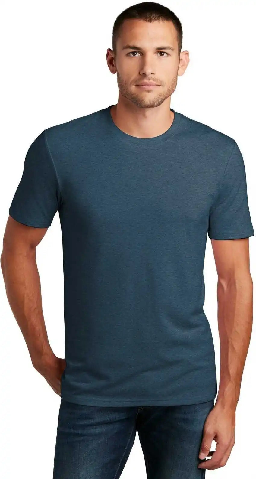 District Dt7500 Flex Tee - Heathered Neptune Blue
