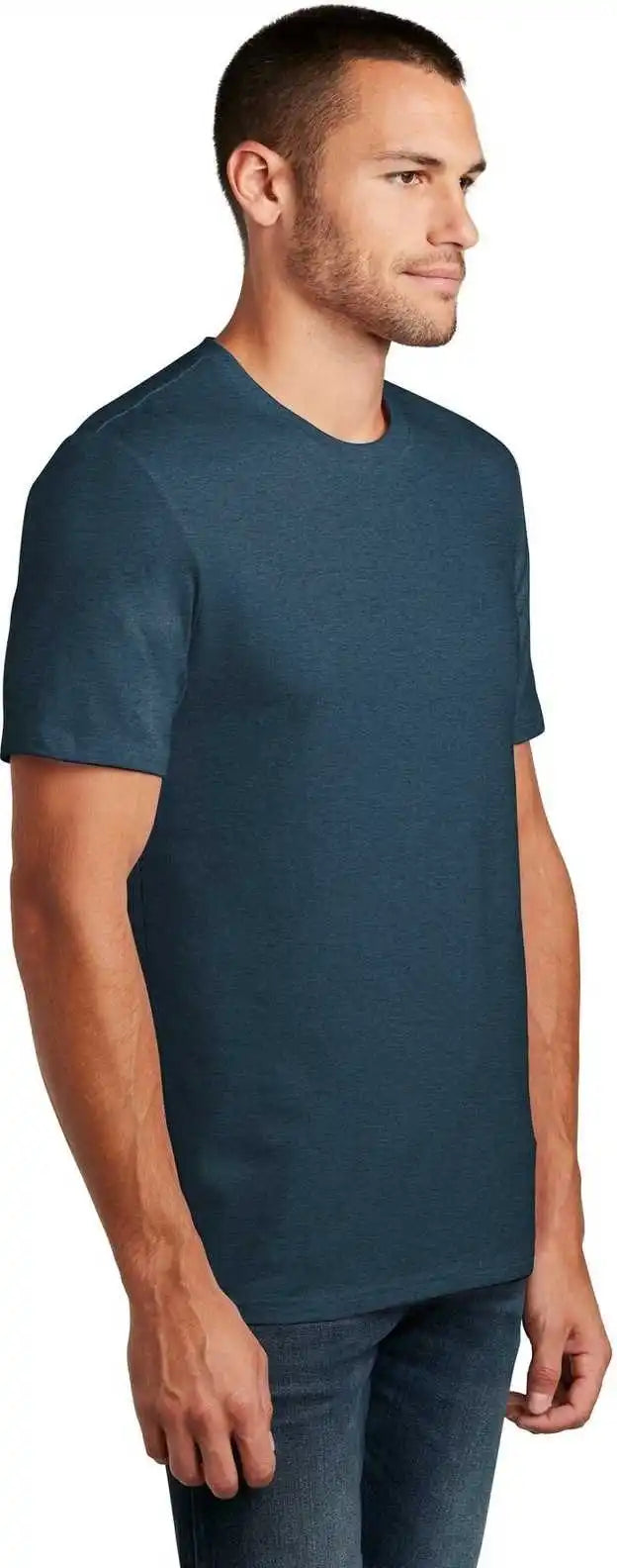 District Dt7500 Flex Tee Heathered Neptune Blue