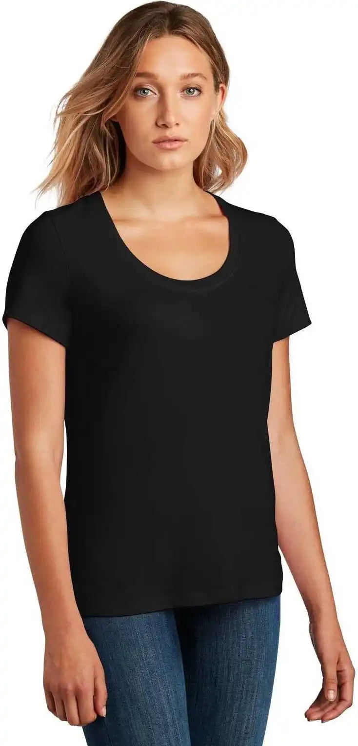 District Dt7501 Womens Flex Scoop Neck Tee Black