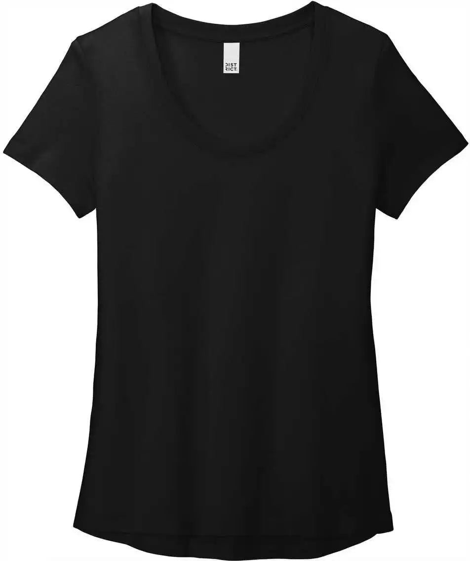 District Dt7501 Womens Flex Scoop Neck Tee Black
