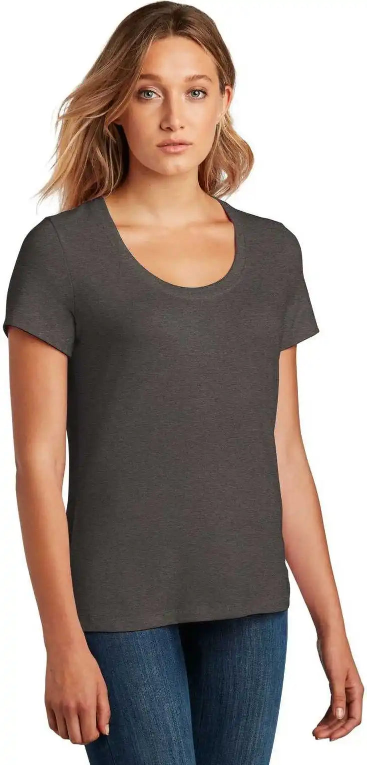 District Dt7501 Womens Flex Scoop Neck Tee - Heathered Charcoal