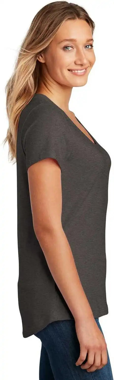 District Dt7501 Womens Flex Scoop Neck Tee - Heathered Charcoal
