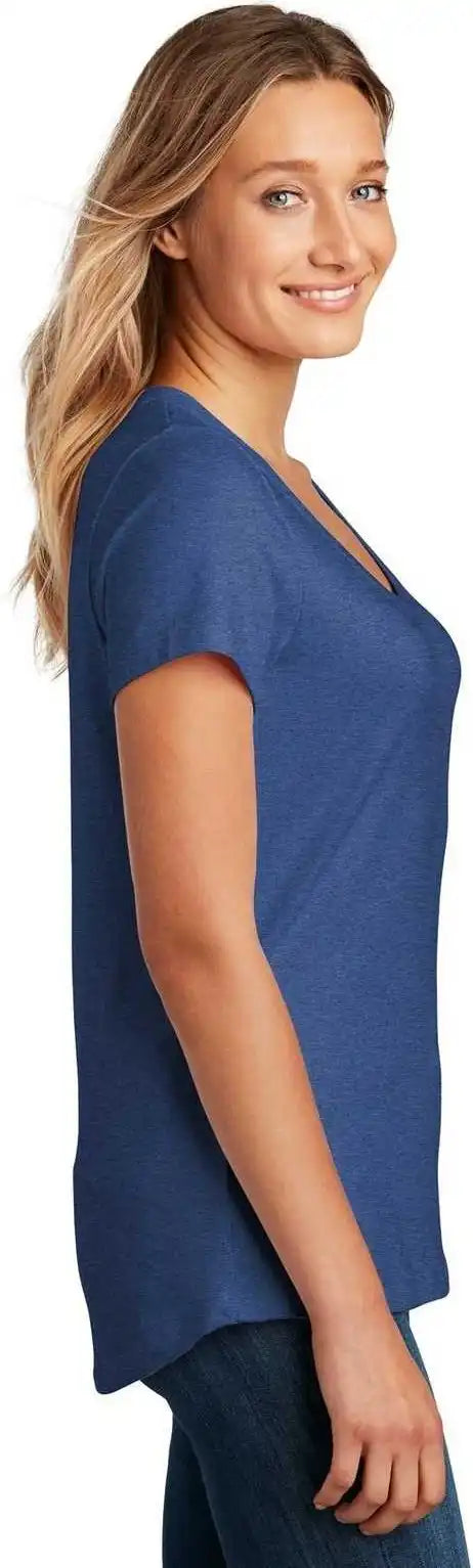 District Dt7501 Womens Flex Scoop Neck Tee Heathered Deep Royal
