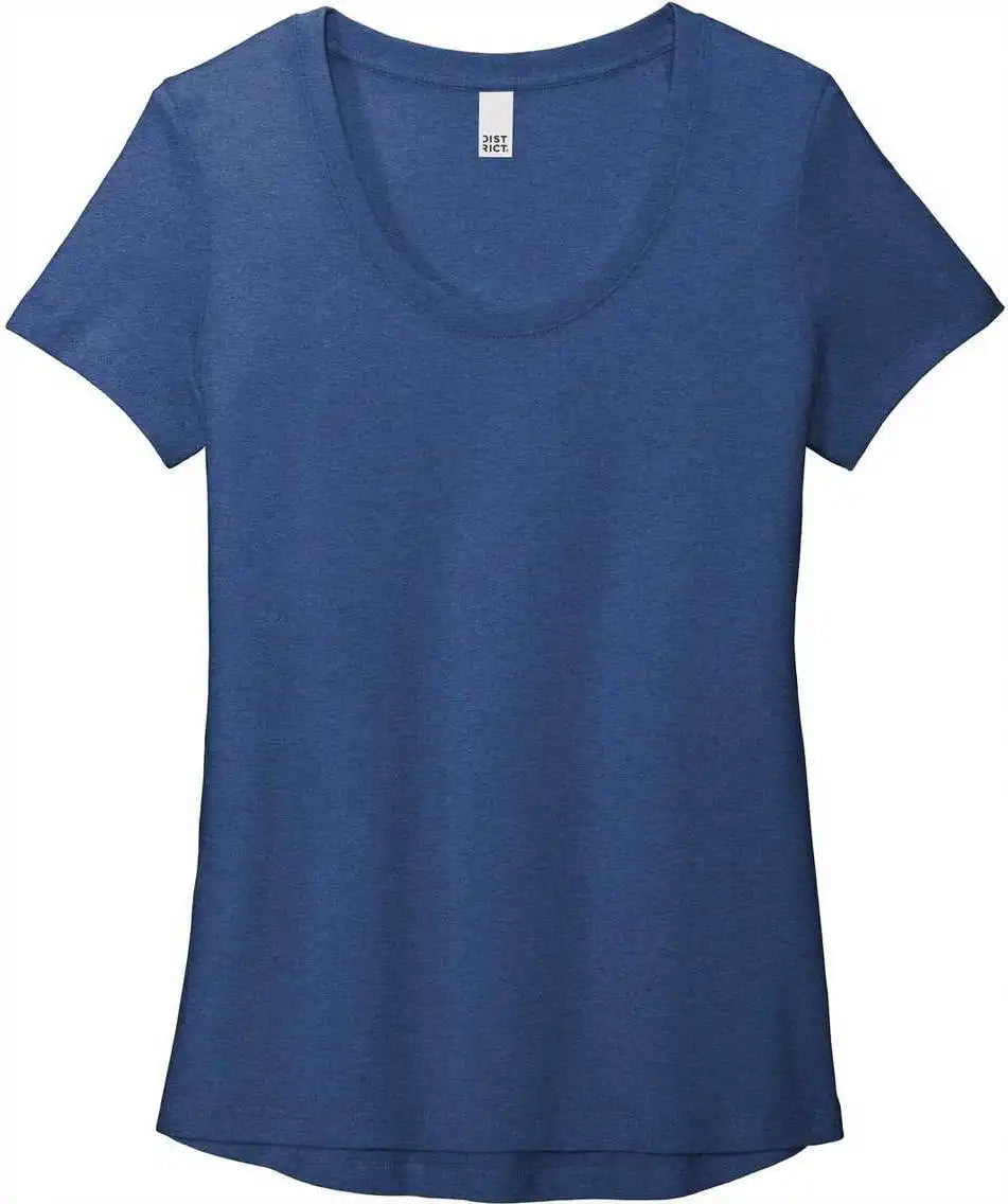 District Dt7501 Womens Flex Scoop Neck Tee Heathered Deep Royal