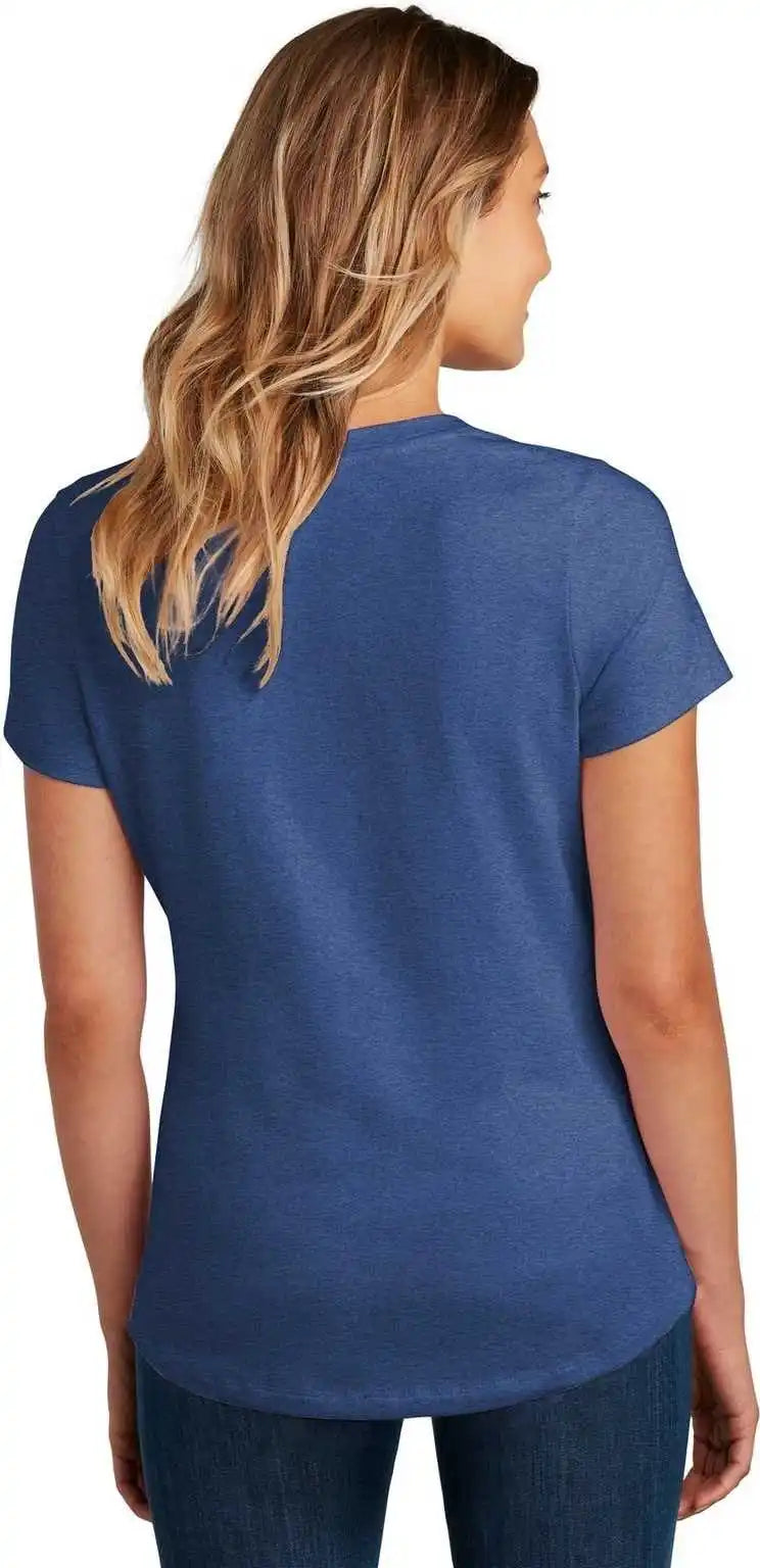 District Dt7501 Womens Flex Scoop Neck Tee Heathered Deep Royal
