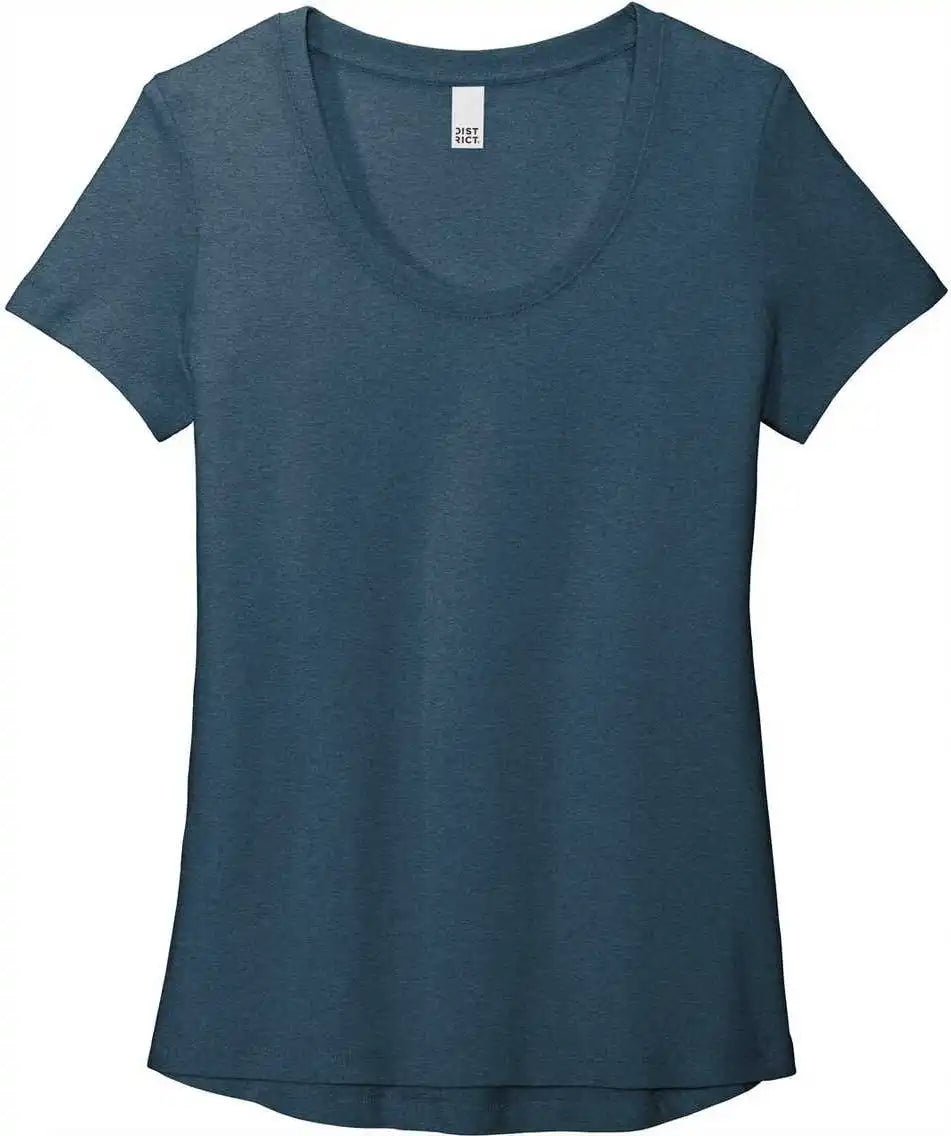 District Dt7501 Womens Flex Scoop Neck Tee - Heathered Neptune Blue