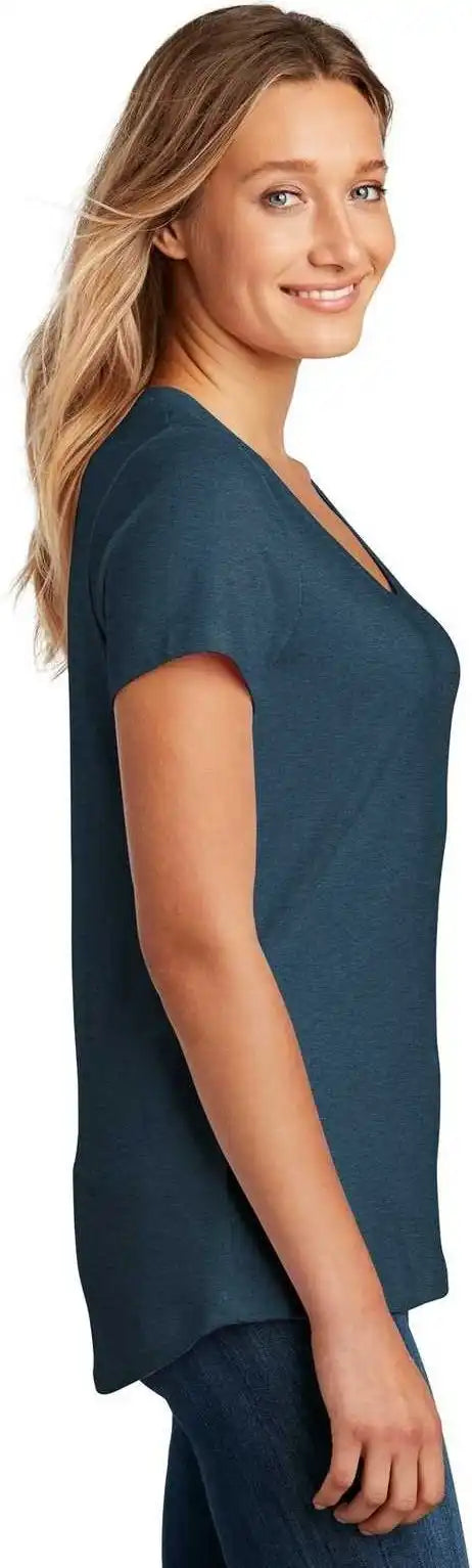 District Dt7501 Womens Flex Scoop Neck Tee - Heathered Neptune Blue