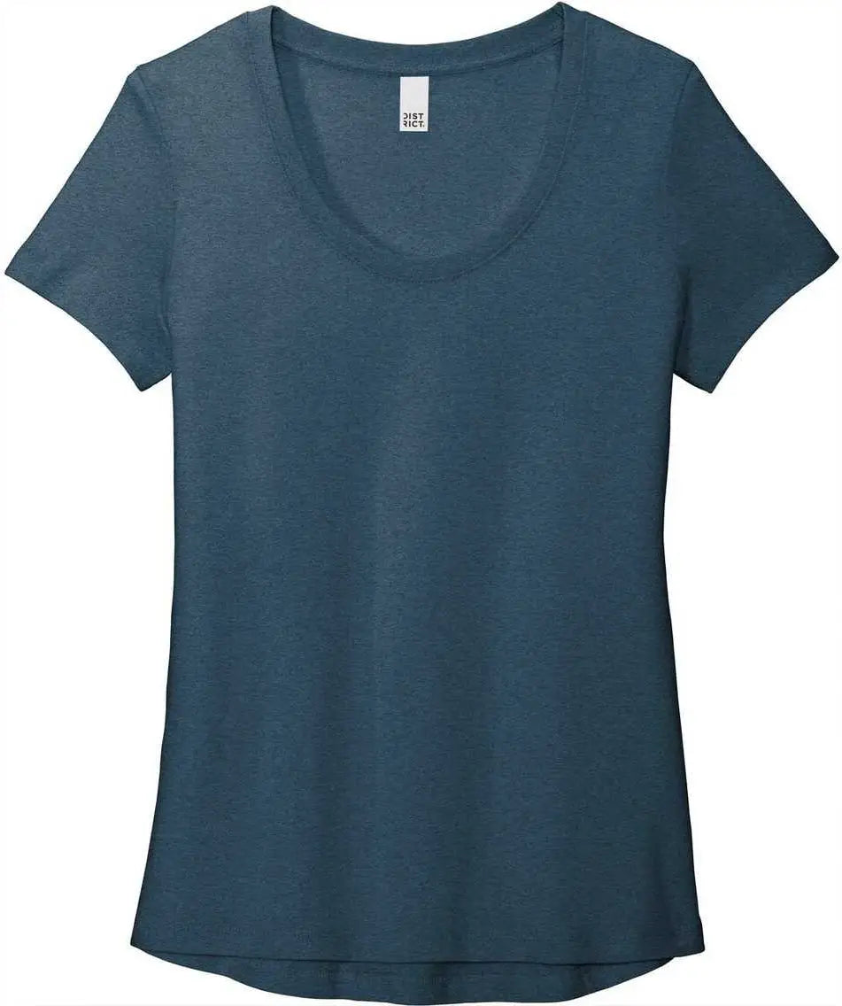 District Dt7501 Womens Flex Scoop Neck Tee - Heathered Neptune Blue
