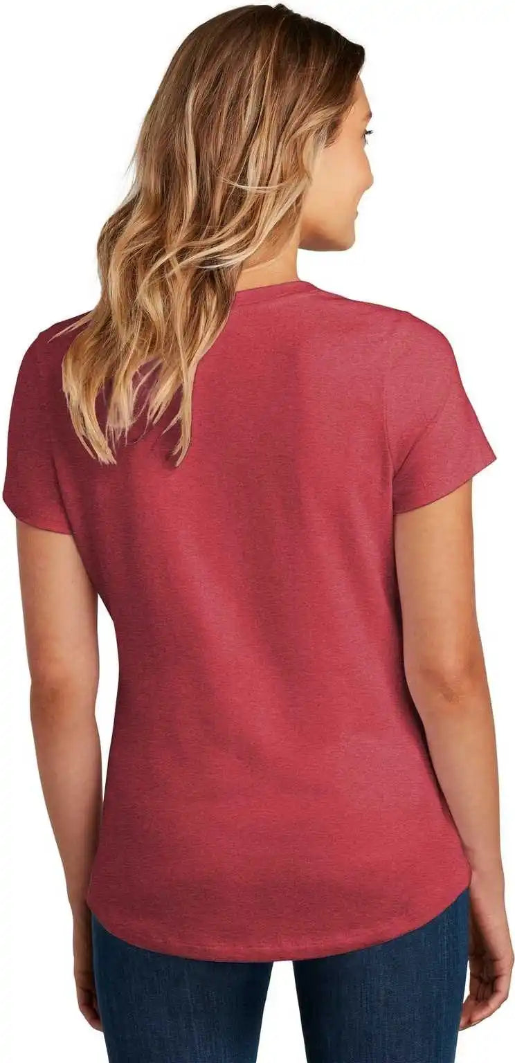 District Dt7501 Womens Flex Scoop Neck Tee - Heathered Red