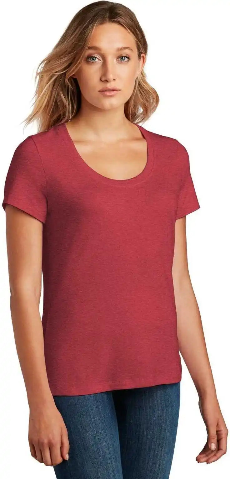 District Dt7501 Womens Flex Scoop Neck Tee - Heathered Red