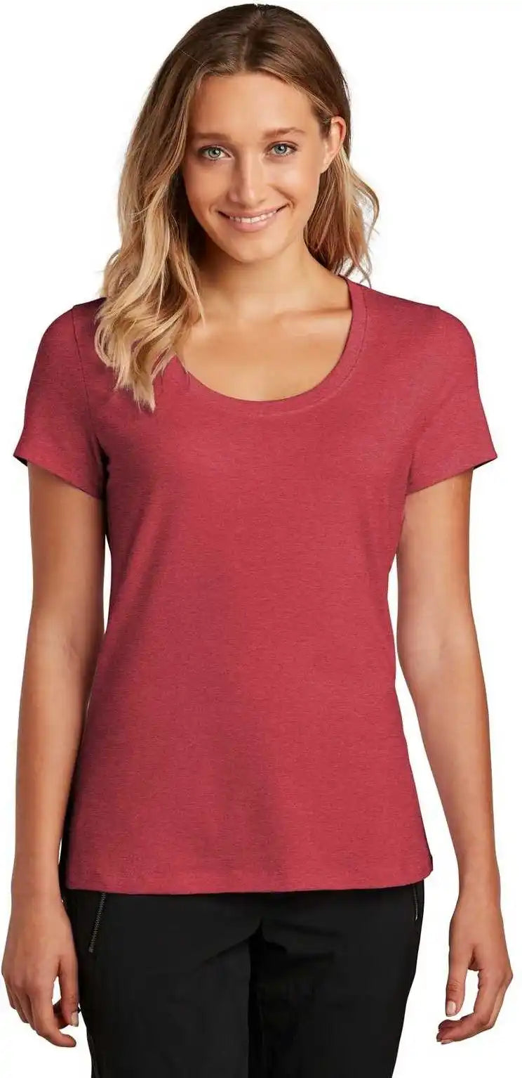District Dt7501 Womens Flex Scoop Neck Tee - Heathered Red