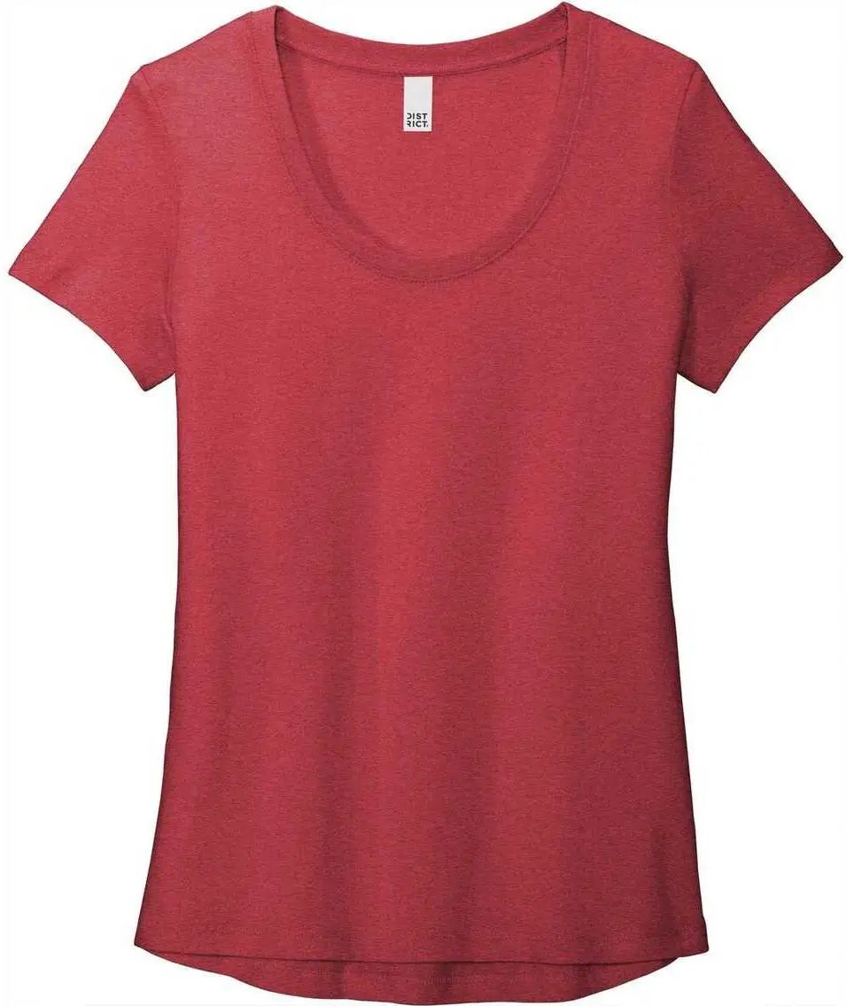 District Dt7501 Womens Flex Scoop Neck Tee - Heathered Red