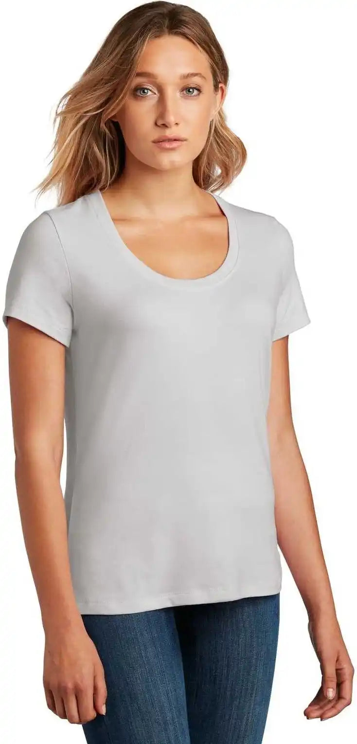District Dt7501 Womens Flex Scoop Neck Tee - Silver Mist