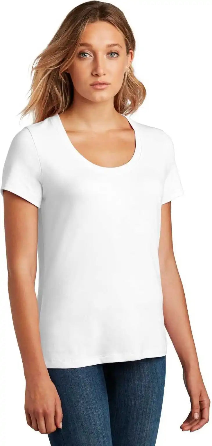 District Dt7501 Womens Flex Scoop Neck Tee - White
