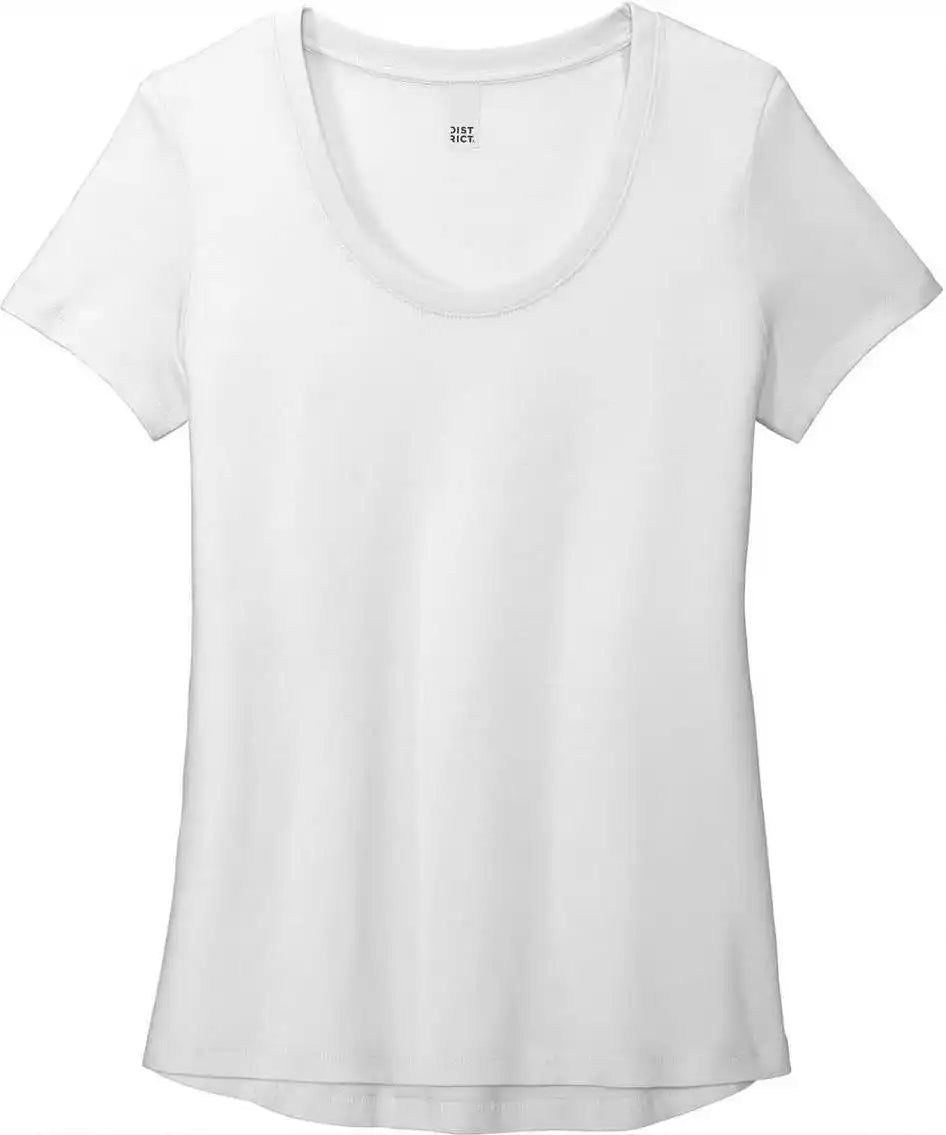 District Dt7501 Womens Flex Scoop Neck Tee - White