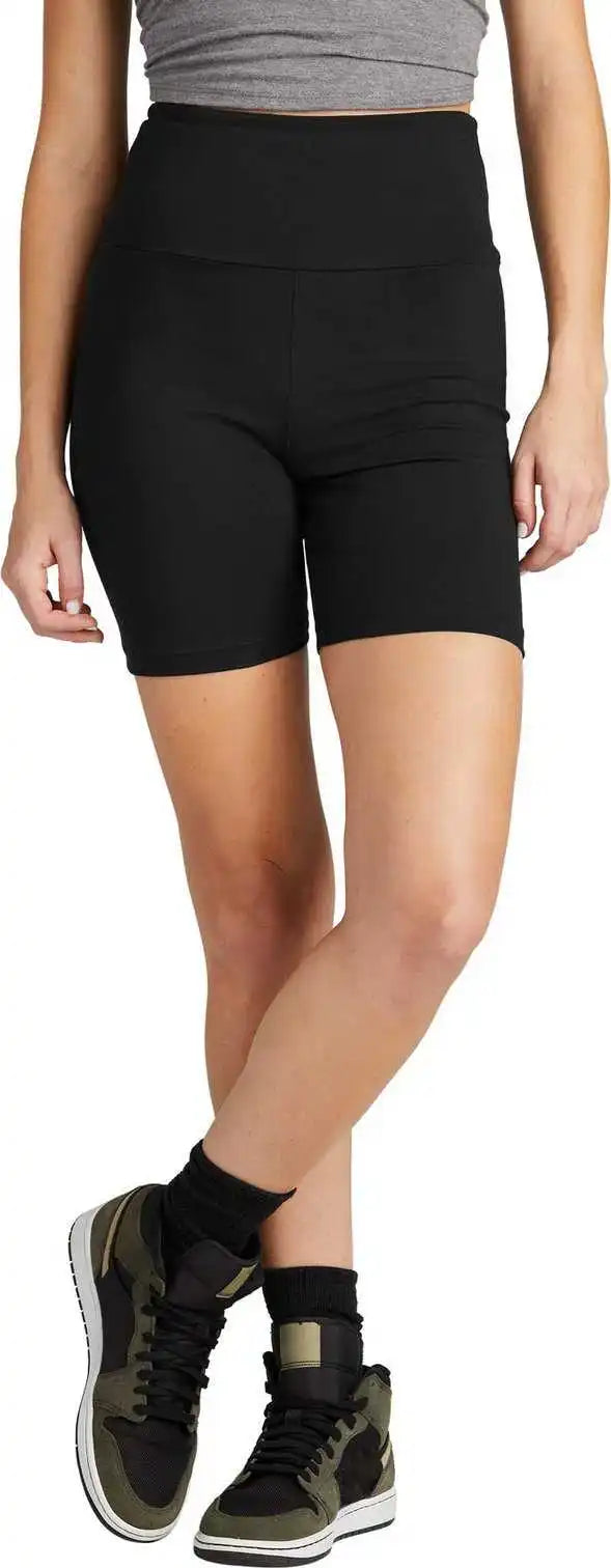 District Dt7509 Women’s Flex High-waist Bike Short - Black