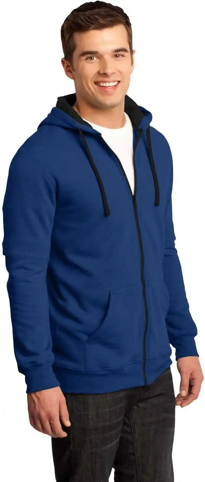 District Dt800 the Concert Fleece Full Zip Hoodie Deep Royal