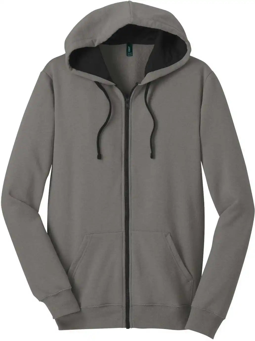 District Dt800 the Concert Fleece Full Zip Hoodie Gray
