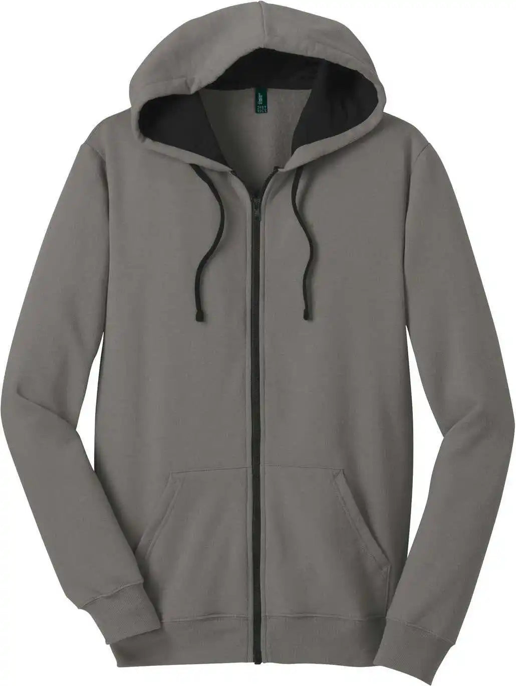 District Dt800 the Concert Fleece Full-zip Hoodie - Grey