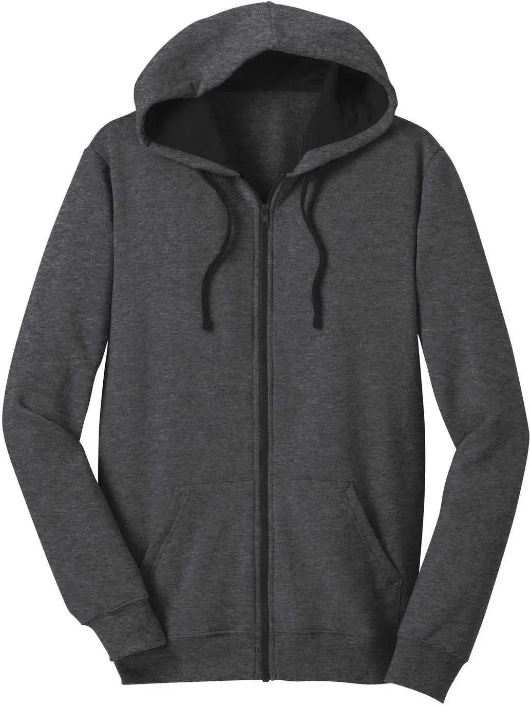 District Dt800 the Concert Fleece Full-zip Hoodie - Heathered Charcoal
