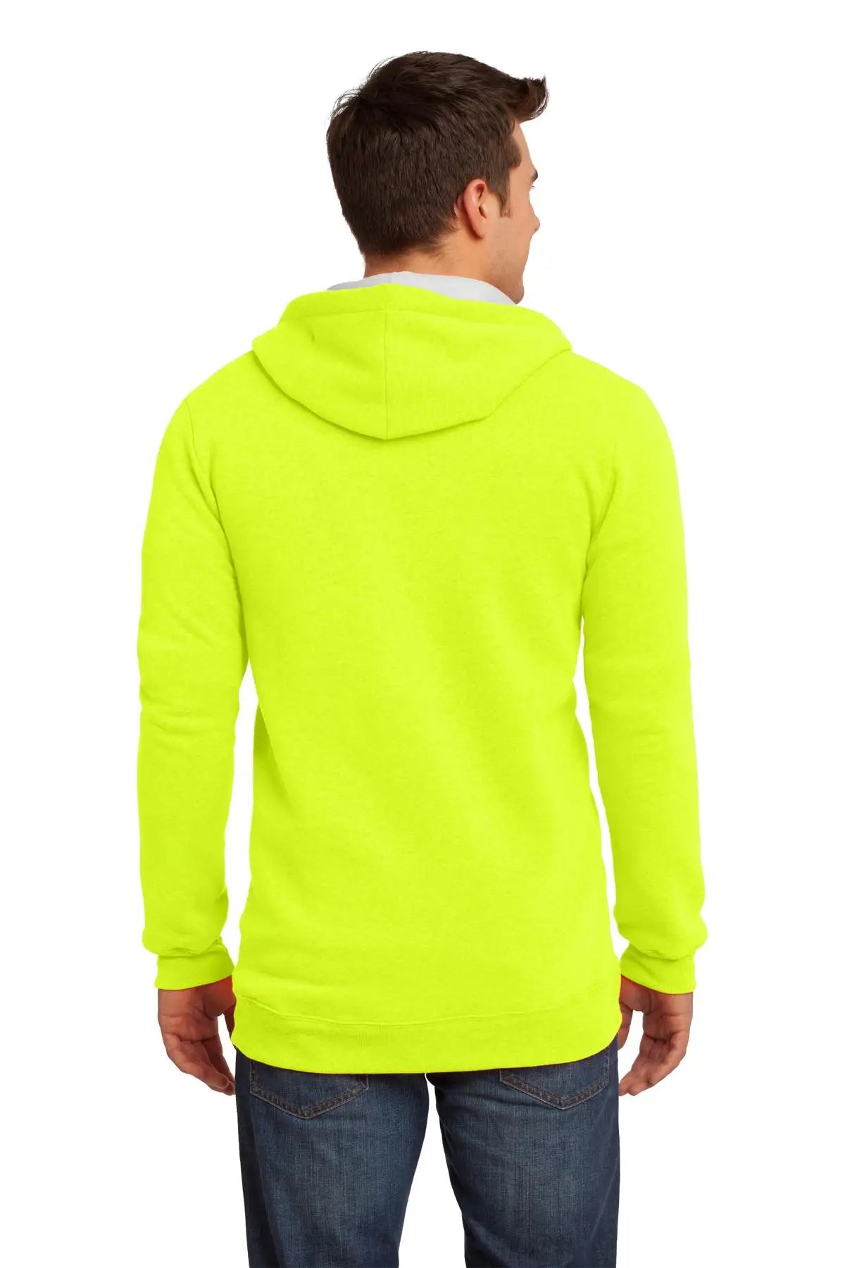 District Dt800 the Concert Fleece Full-zip Hoodie - Neon Yellow