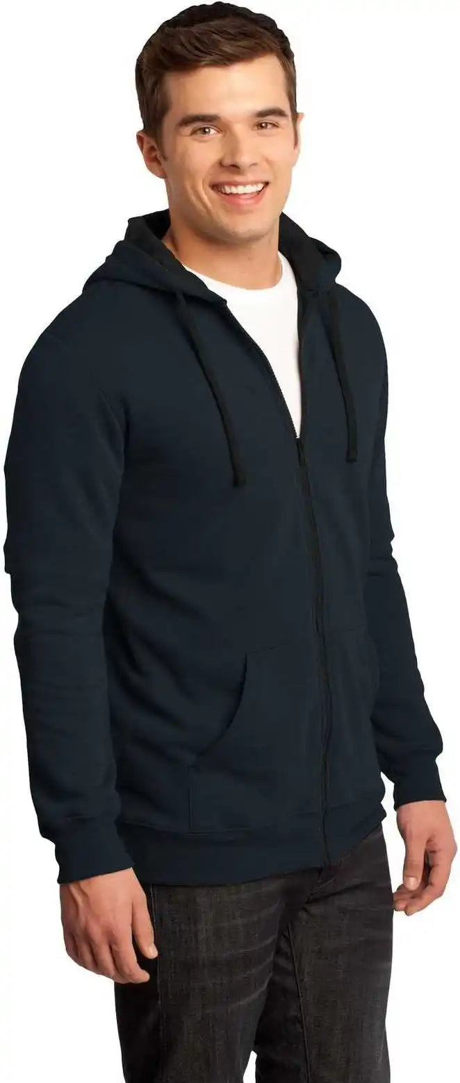 District Dt800 the Concert Fleece Full Zip Hoodie New Navy
