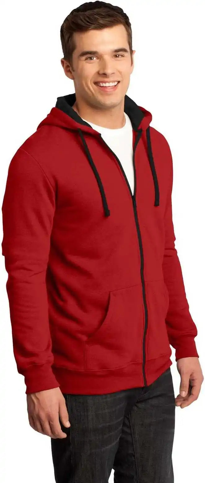 District Dt800 the Concert Fleece Full Zip Hoodie New Red