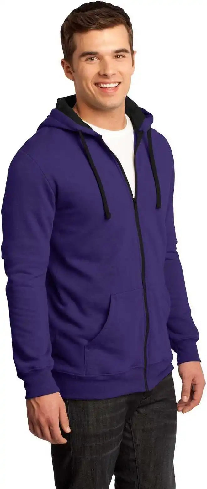 District Dt800 the Concert Fleece Full Zip Hoodie Purple