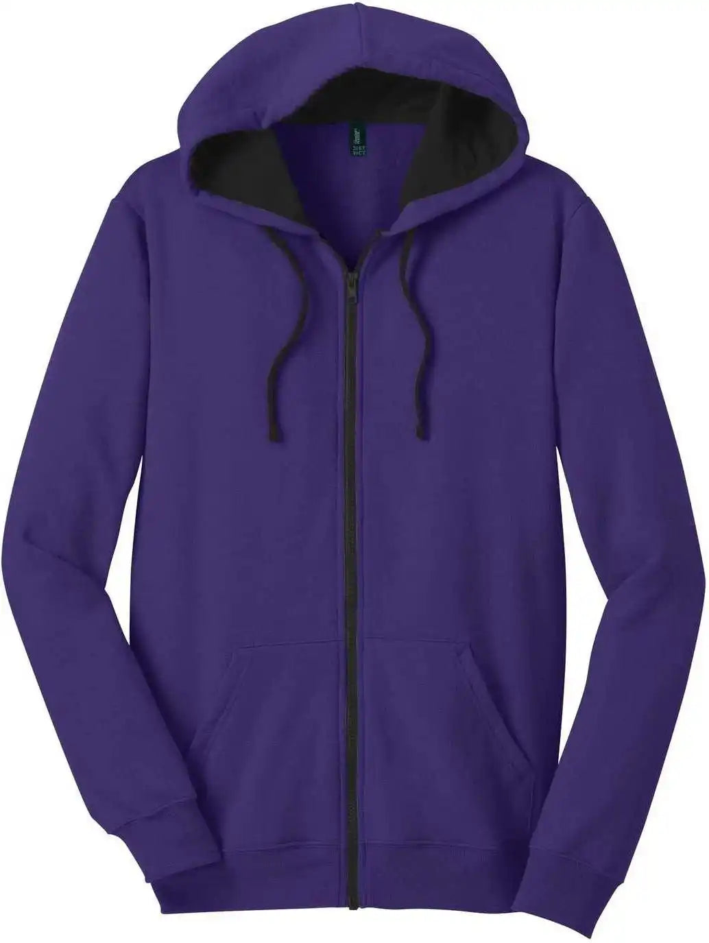 District Dt800 the Concert Fleece Full Zip Hoodie Purple
