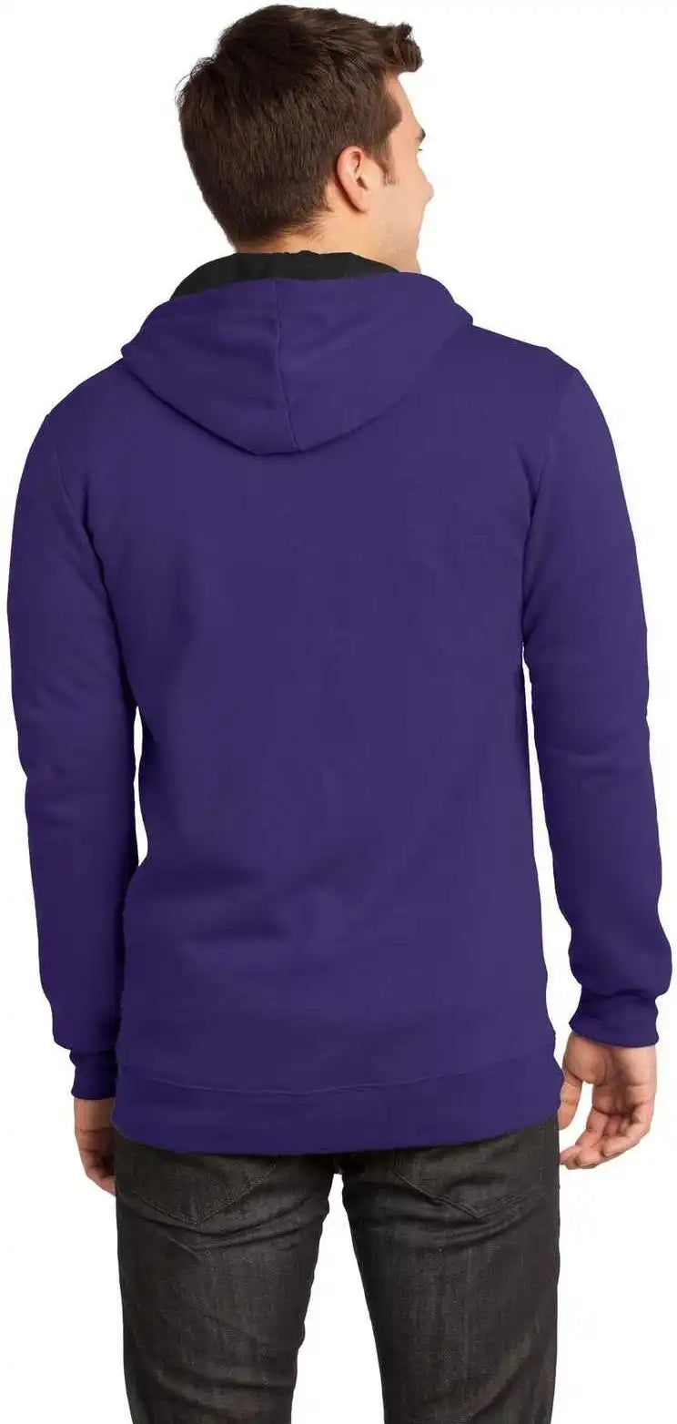 District Dt800 the Concert Fleece Full Zip Hoodie Purple
