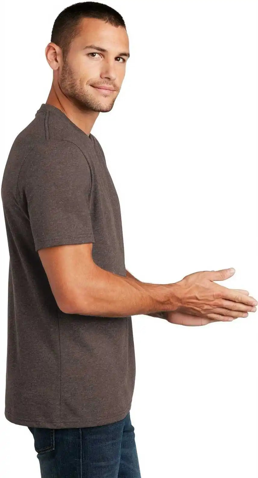 District Dt8000 Re Tee Deep Brown Heather