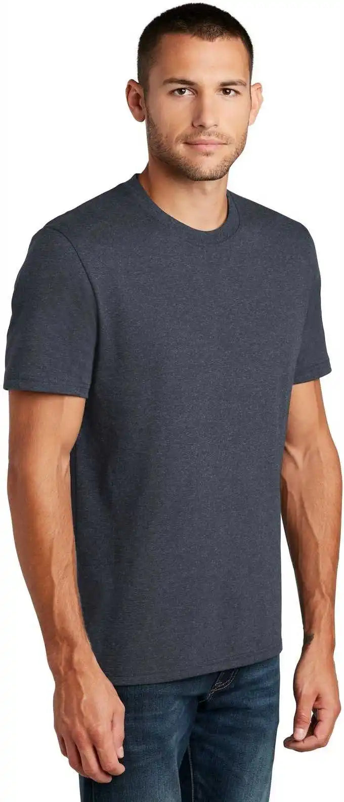 District Dt8000 Re Tee Heathered Navy