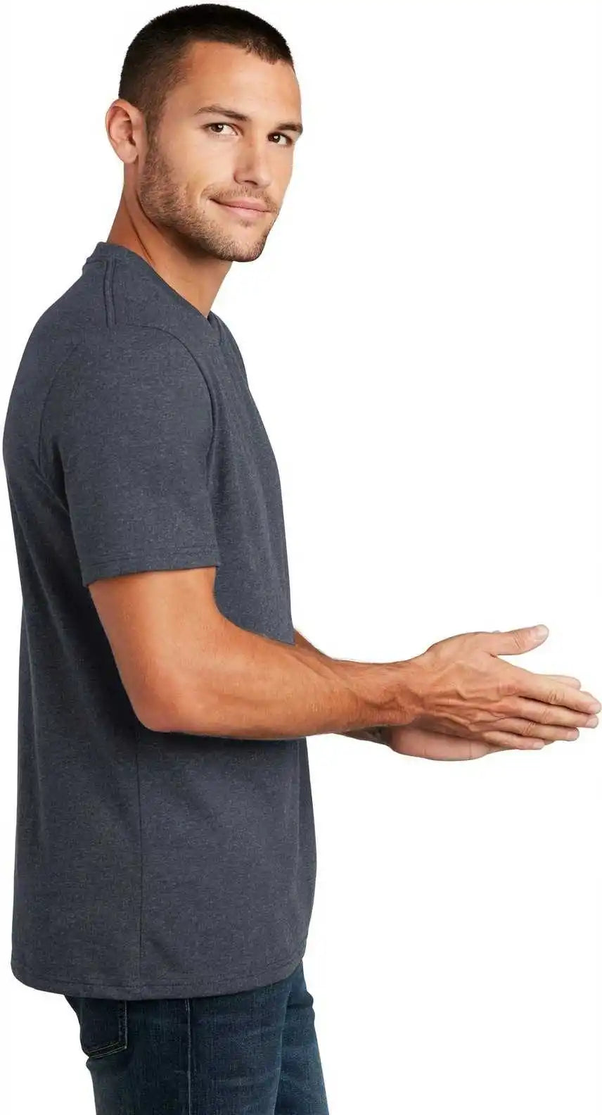 District Dt8000 Re Tee Heathered Navy