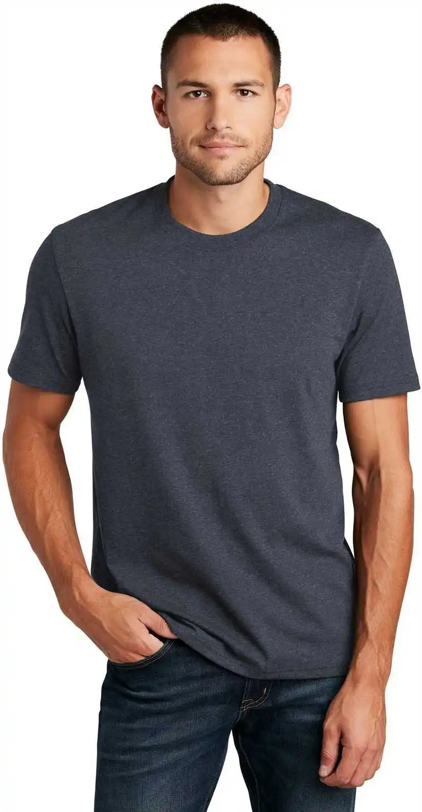 District Dt8000 Re Tee Heathered Navy