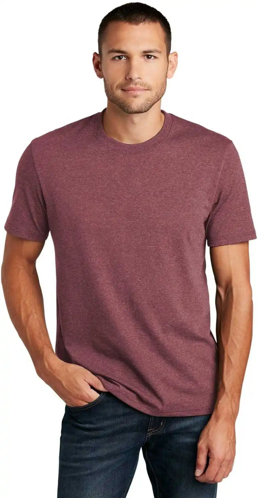 District Dt8000 Re-tee - Maroon Heather
