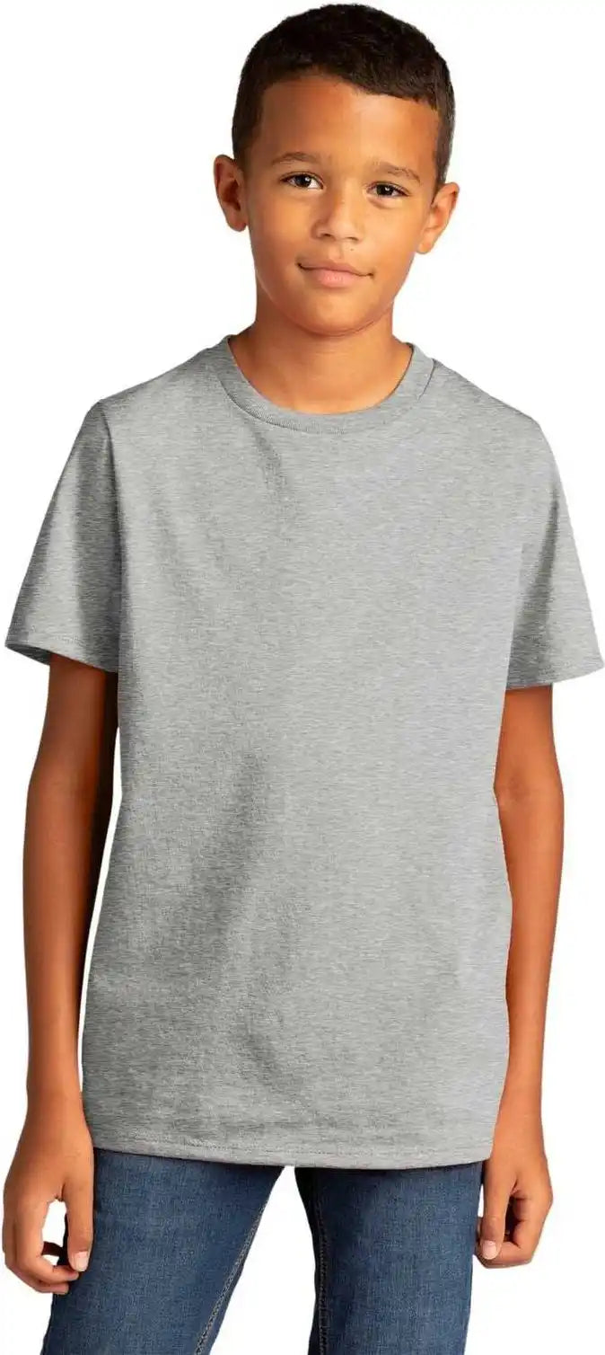 District Dt8000y Youth Re Tee Light Heather Gray