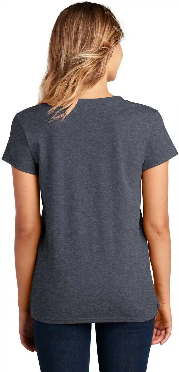 District Dt8001 Womens Re-tee V-neck - Heathered Navy