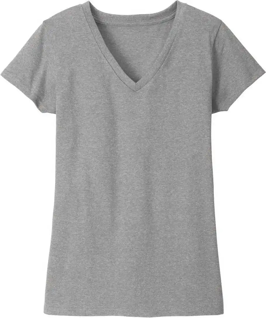 District Dt8001 Womens Re Tee v Neck Light Heather Gray