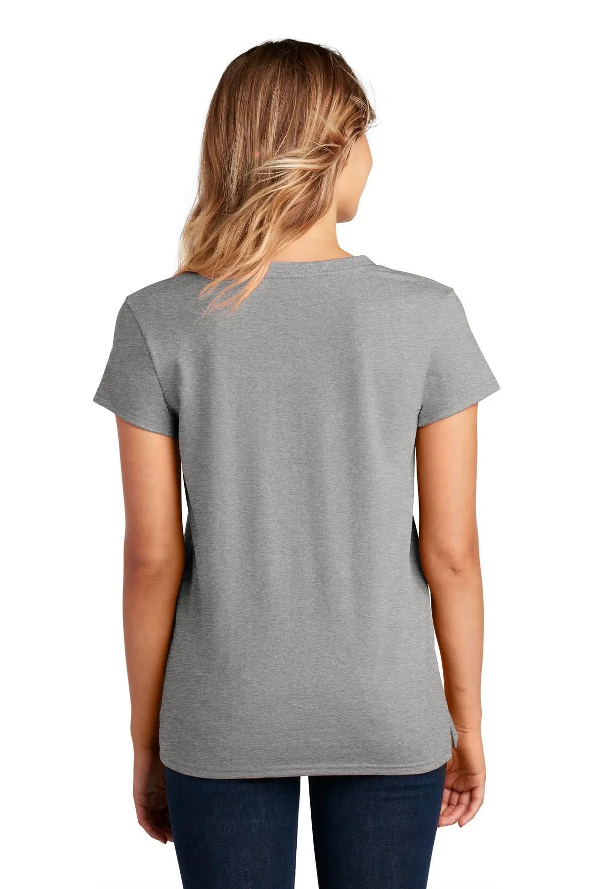 District Dt8001 Women’s Re-tee V-neck - Light Heather Gray