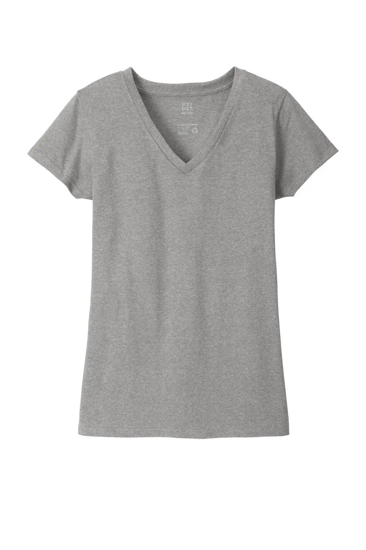 District Dt8001 Women’s Re-tee V-neck - Light Heather Gray