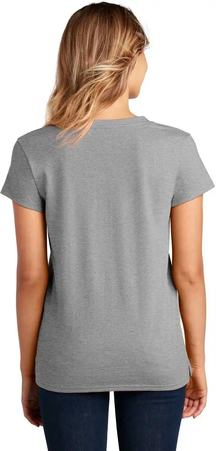 District Dt8001 Womens Re Tee v Neck Light Heather Gray