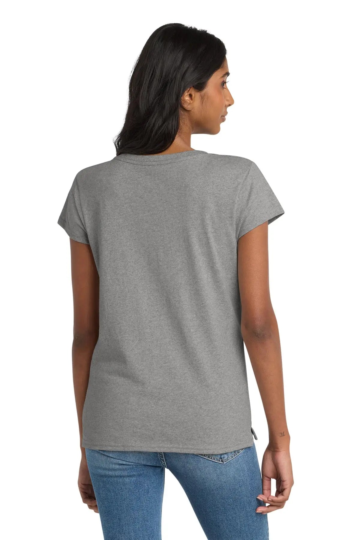 District Dt8001 Women’s Re-tee V-neck - Light Heather Gray