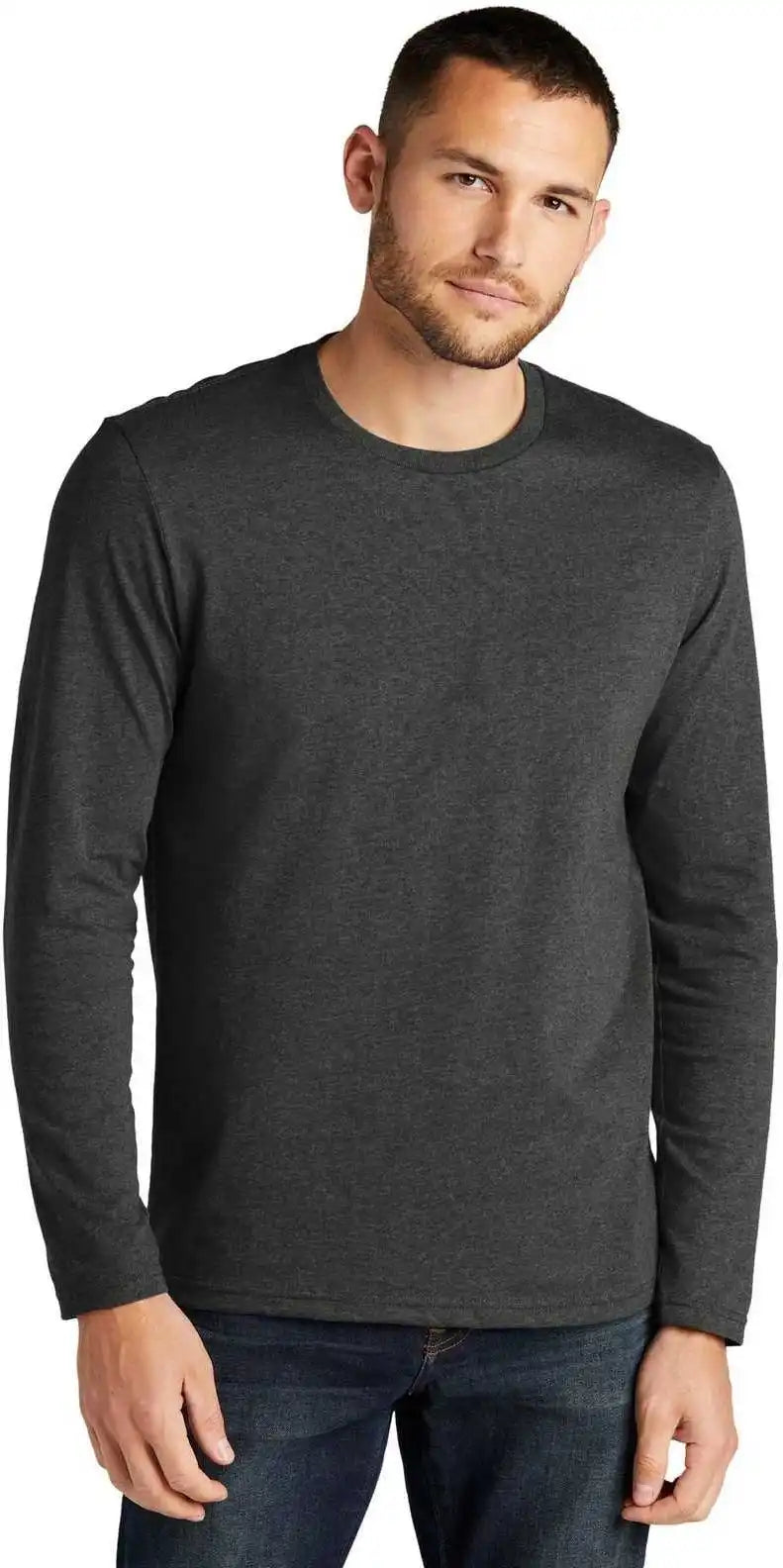 District Dt8003 Re Tee Long Sleeve Charcoal Heather
