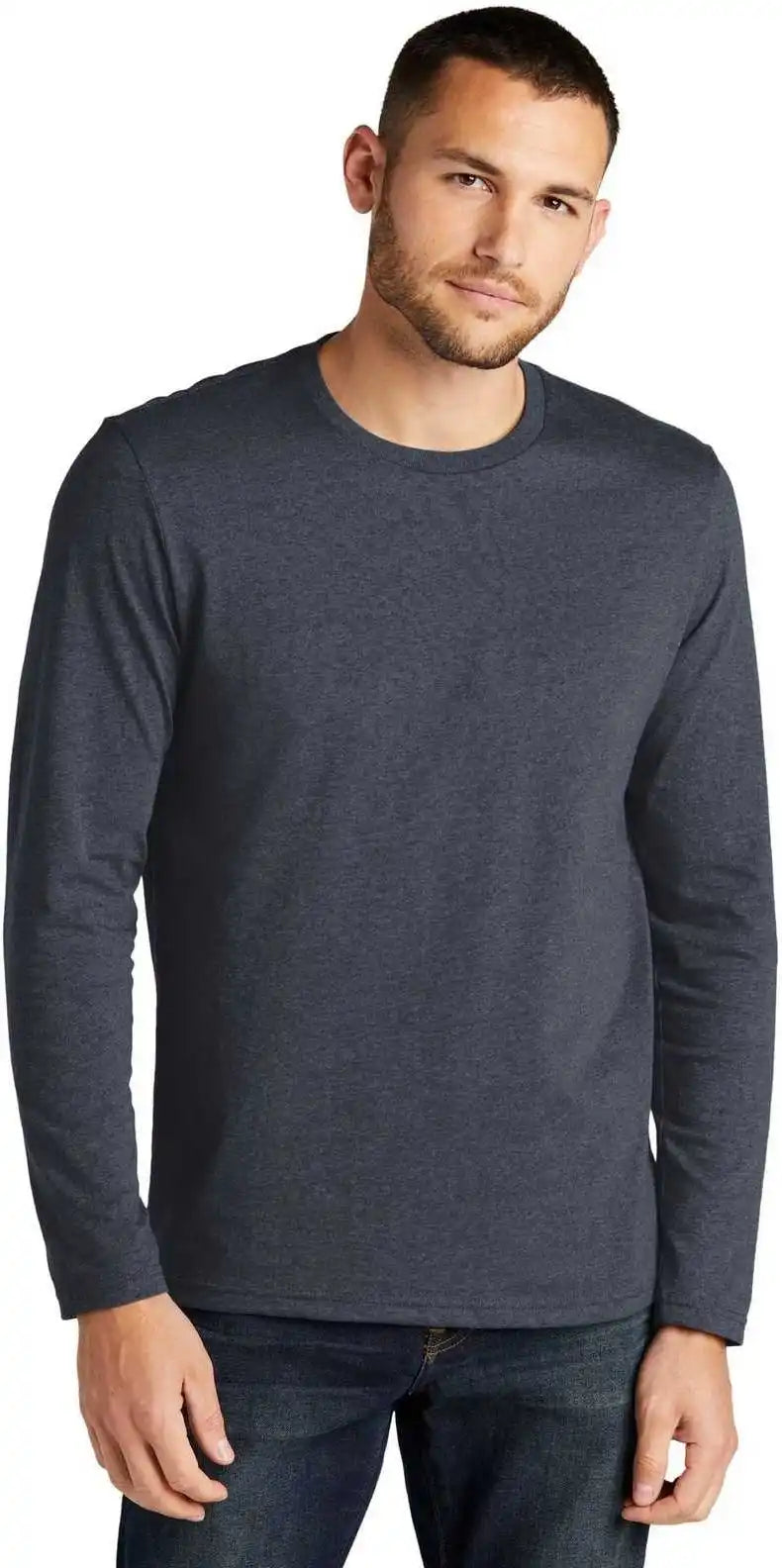 District Dt8003 Re Tee Long Sleeve Heathered Navy