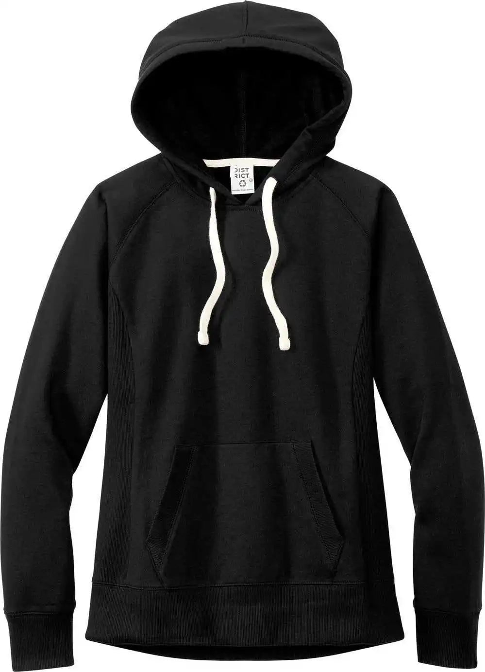 District Dt8101 Women’s Re-fleece Hoodie - Black