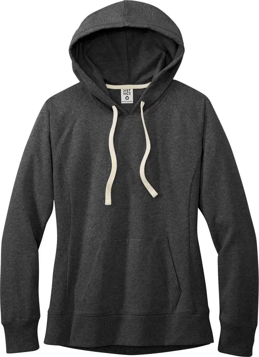 District Dt8101 Women’s Re Fleece Hoodie Charcoal Heather