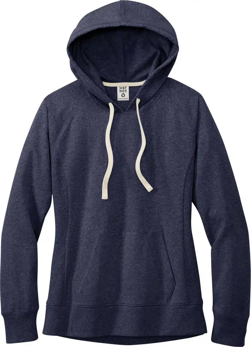 District Dt8101 Women’s Re Fleece Hoodie Heathered Navy